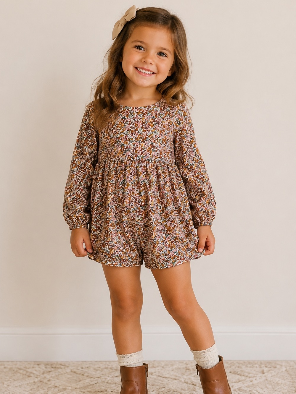 H&M Floral Romper Size 4T Cottagecore Organic Cotton